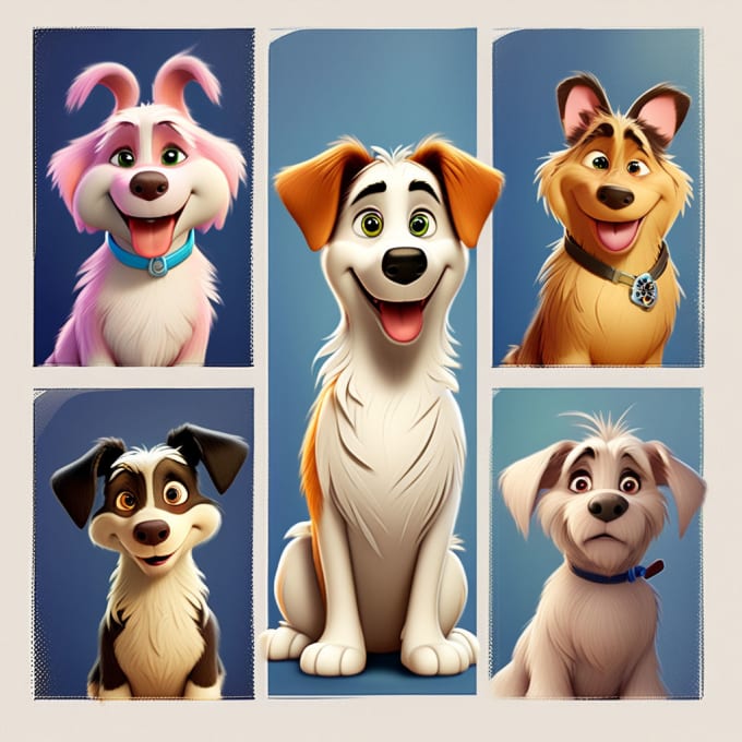 Gig Preview - Design a custom disney pet portrait