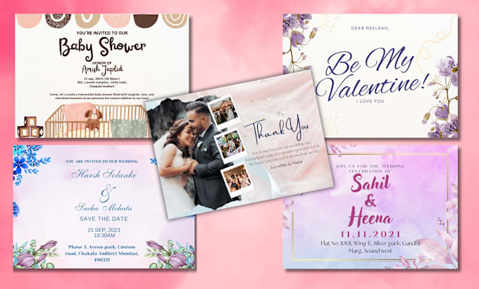 Gig Preview - Design animate wedding save the date christmas new year card