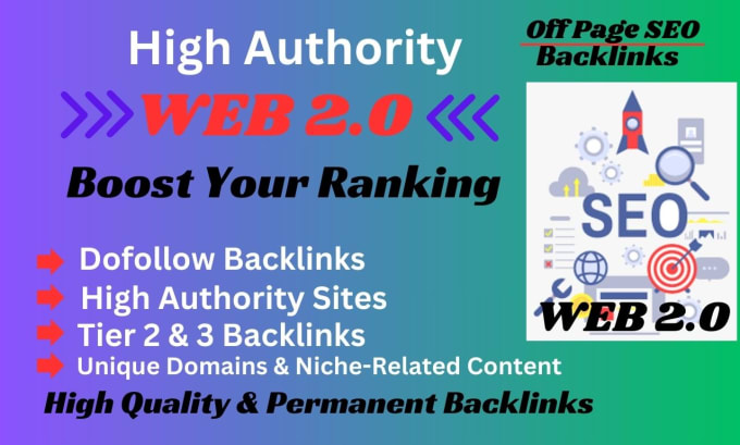 Gig Preview - Provide high authority web 2 0 backlinks for google top ranking