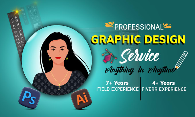 Gig Preview - Handle your graphic designer logo design illustrator and photoshop editing