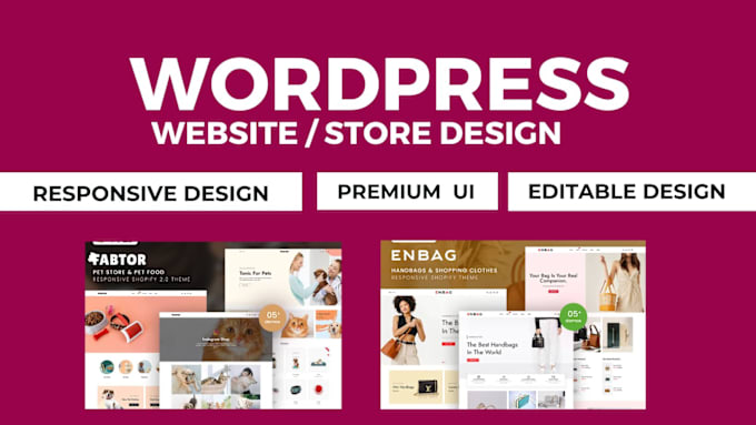 Gig Preview - Design wordpress websites, redesign, and offer expert developer services