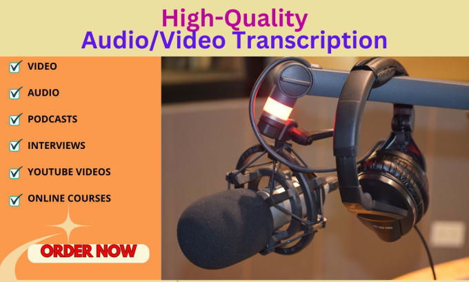 Gig Preview - Do your english audio or video transcription