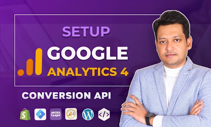 Gig Preview - Setup google analytics 4 ga4 ecommerce tracking ads conversion ga4 reporting