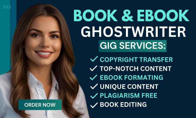 Gig Preview - Be your book writer ebook ghostwriter amazon KDP ebook ghostwriter book editor