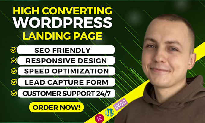 Gig Preview - Create responsive wordpress landing page design, elementor pro landing design