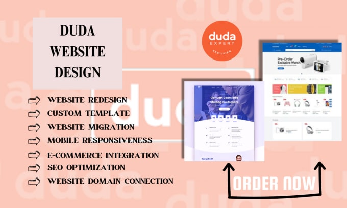 Gig Preview - Design a business website for you using duda website builder