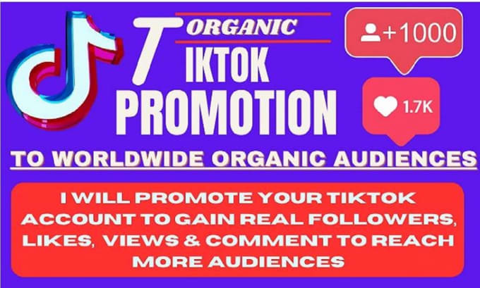 Gig Preview - Promote and grow your tiktok followers and engagement organically