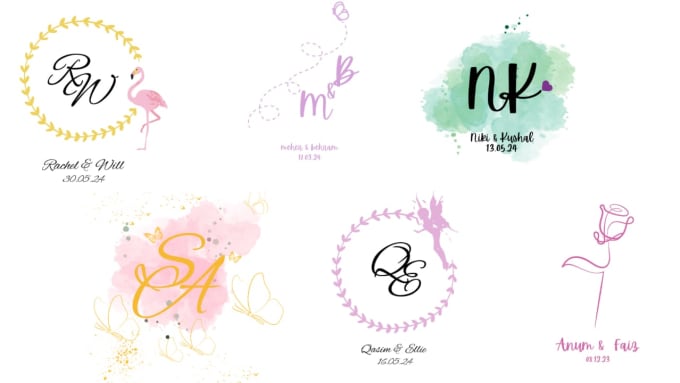 Gig Preview - Design customized wedding logo, wedding monogram or wedding initials