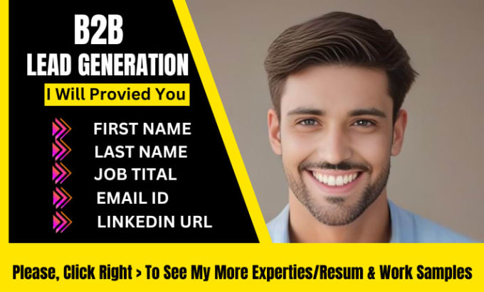 Gig Preview - B2b lead generation, b2b sale leads, email list building, sale funnel leads