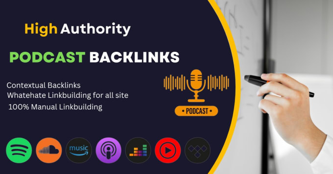 Gig Preview - Create high quality podcast backlink from spotify , apple