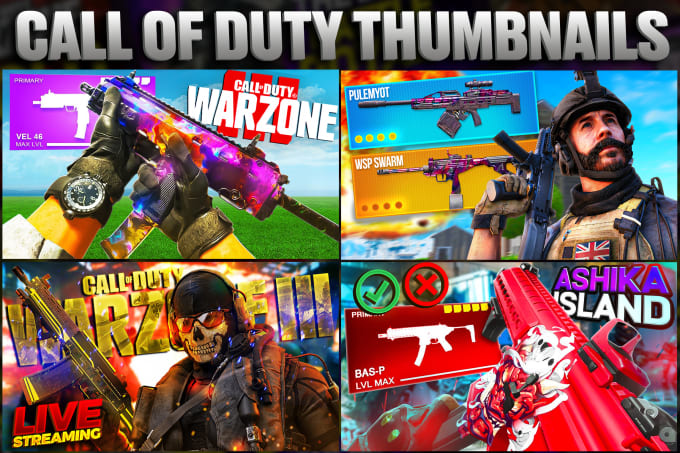 Gig Preview - Design professional call of duty warzone gaming thumbnail