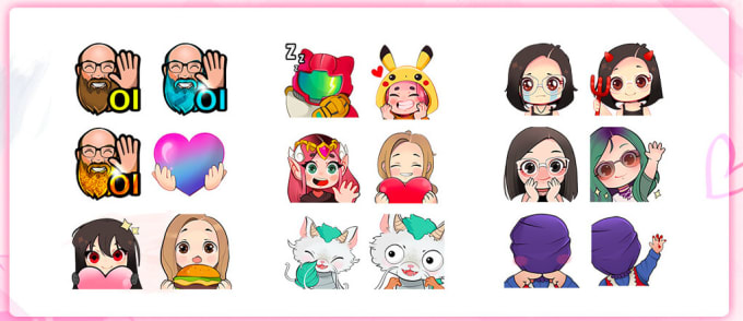 Gig Preview - Do kick emotes, sub badges for kick, twitch, twitch emotes, chibi twitch emotes