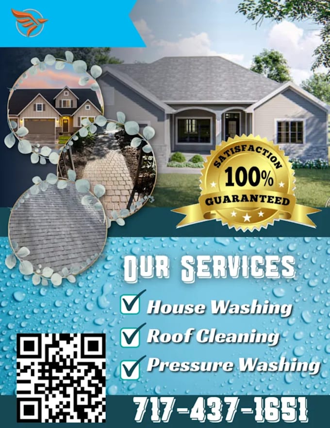 Gig Preview - Do roof, house and window cleaning, power washing flyer