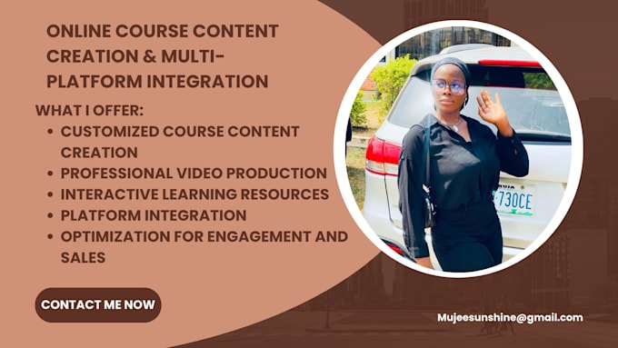 Gig Preview - Create online course content, course upload on thinkific, udemy and kajabi