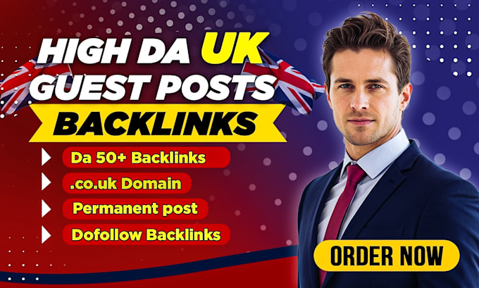 Gig Preview - Provide high domain authority UK guest post backlinks through UK link building