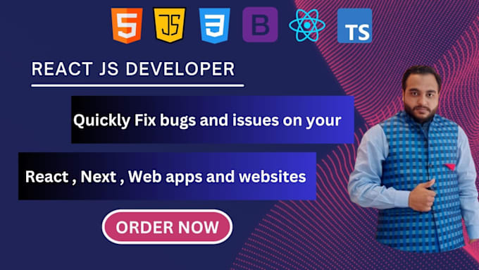 Gig Preview - Be your react js web developer and bugs fixing expert in javascript