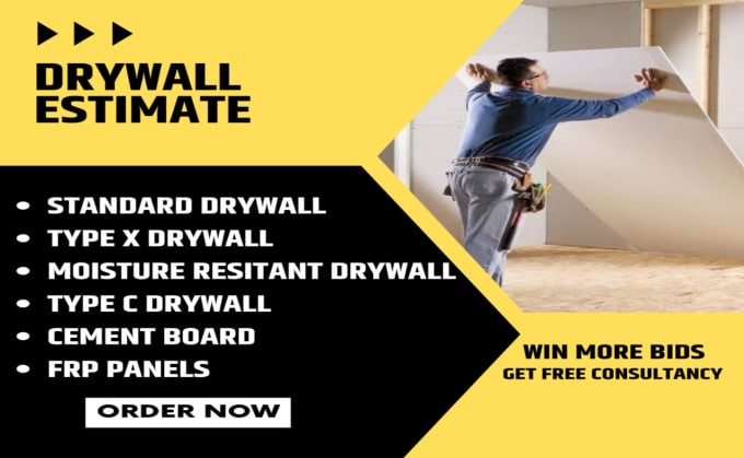 Gig Preview - Do drywall estimate for commercial and multistory building