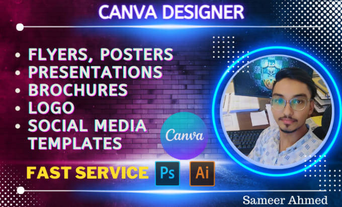 Bestseller - design flyer, logo, social media post, business cards or other designs on canvas