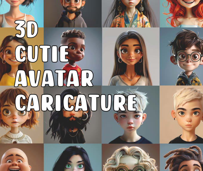 Gig Preview - Create your 3d cutie avatar caricature