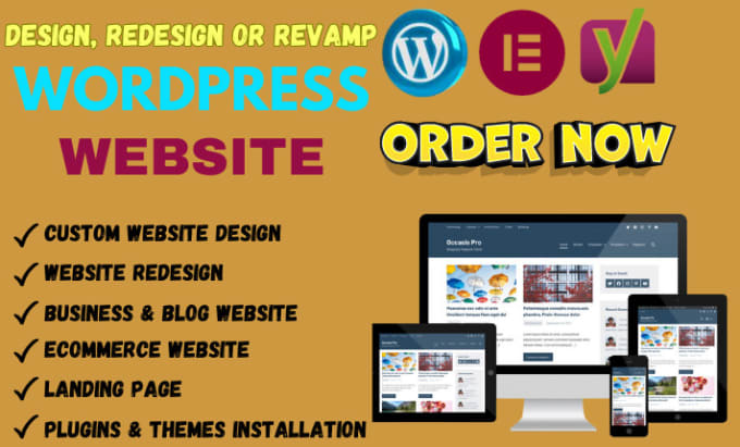 Gig Preview - Build responsive business wordpress website design or blog redesign landing pag