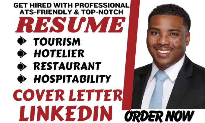 Gig Preview - Write a tourism, hotelier, hospitability, restaurant, sales, and finance resume