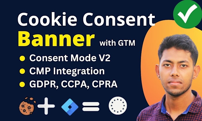 Gig Preview - Setup cookie consent banner, google consent mode v2, tag manager