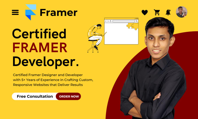 Gig Preview - Build your framer responsive website or framer landing page or figma to framer