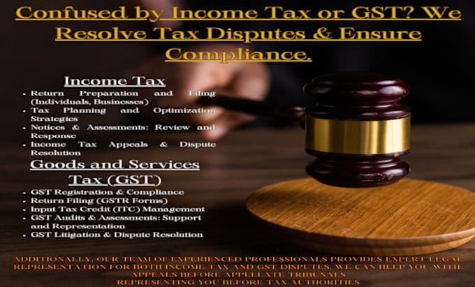 Gig Preview - Be your income tax and gst litigation expert