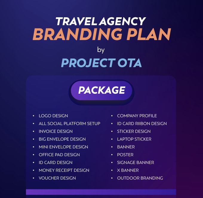 Gig Preview - Do complete branding guide and setup for travel agency