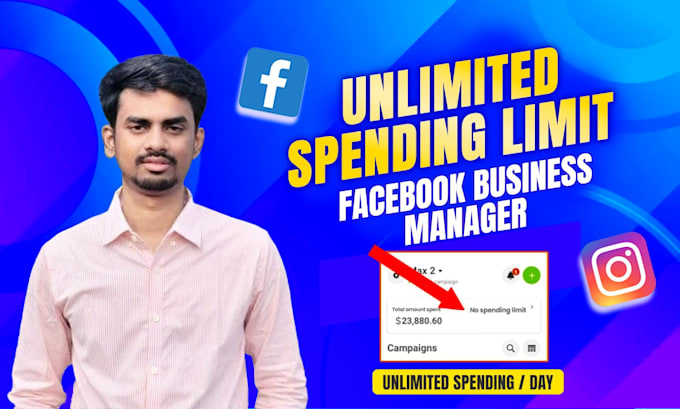 Gig Preview - Create unlimited spending limit facebook business manager and ads account