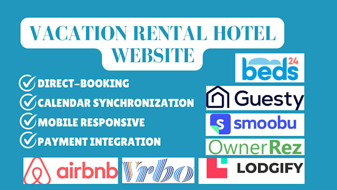 Gig Preview - Direct booking vacation rental website short term rental hotel guesty airbnb wix