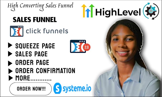 Gig Preview - Create expert clickfunnels high level sales funnel thrivecart affiliate page