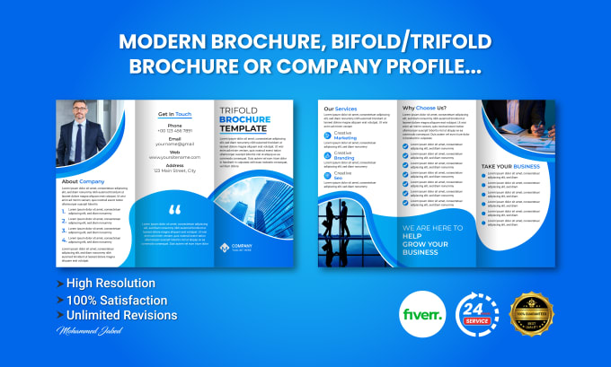 Gig Preview - Design a modern brochure, bifold, trifold brochure, company profile