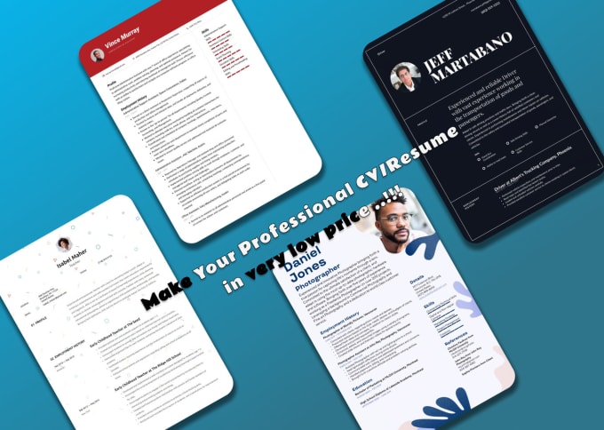 Gig Preview - Design and create resumes with paid templates