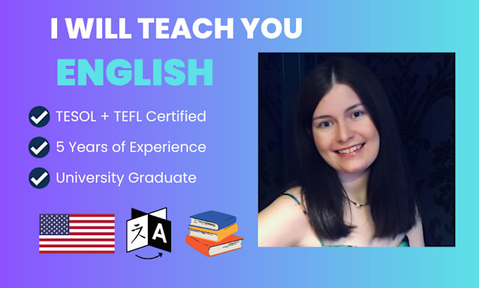 Gig Preview - Teach american english to you