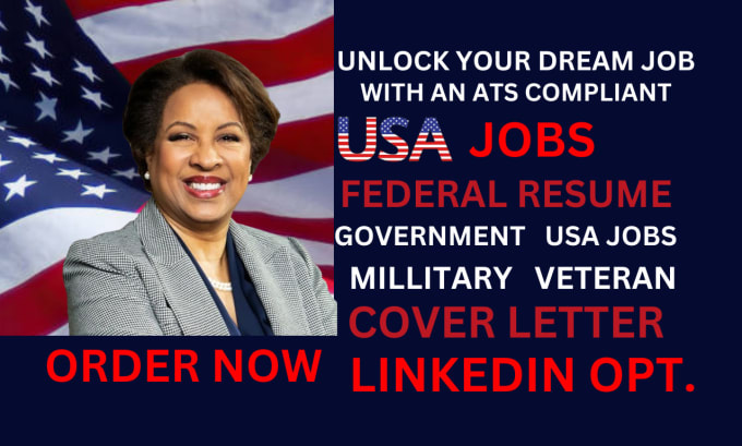 Gig Preview - Craft federal USA jobs, svp, CEO,millitary, executive and government resume