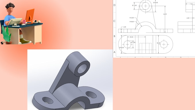 Gig Preview - Do 2d drawing on  3d design, product design on solidworks