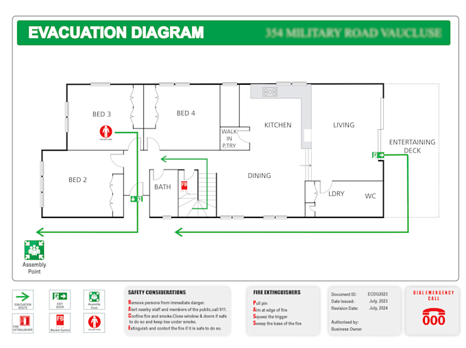 Bestseller - design a fire emergency evacuation plan, diagram, map