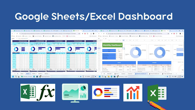 Gig Preview - Create microsoft excel and google sheets dashboard