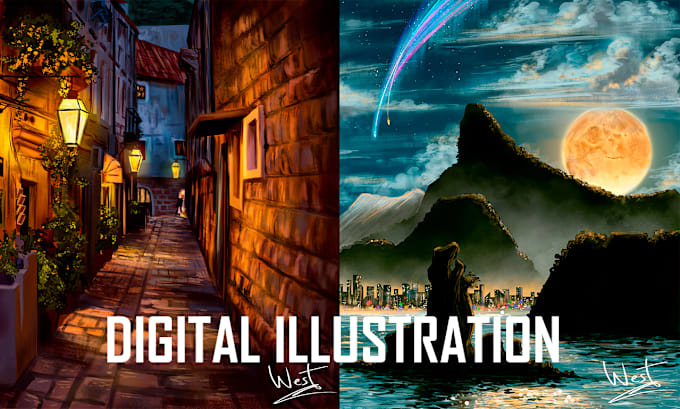 Gig Preview - Make amazing digital landscape paintings for your projects