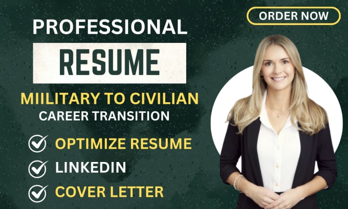 Gig Preview - Write a civilian resume for transitioning military veterans