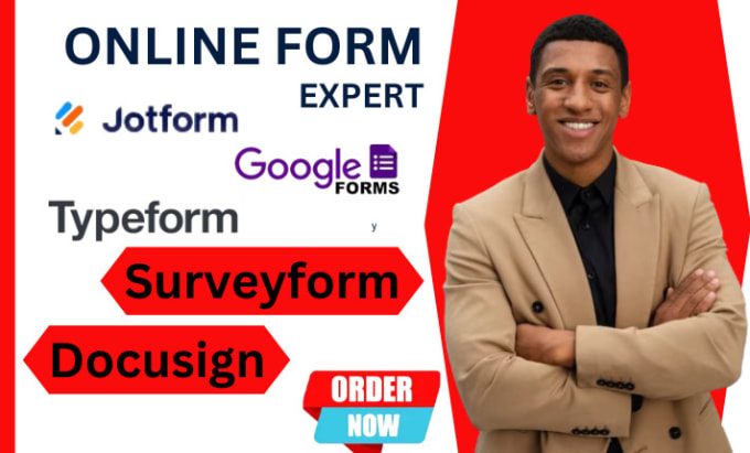 Gig Preview - Design responsive online form quiz survey using typeform jotforms google form