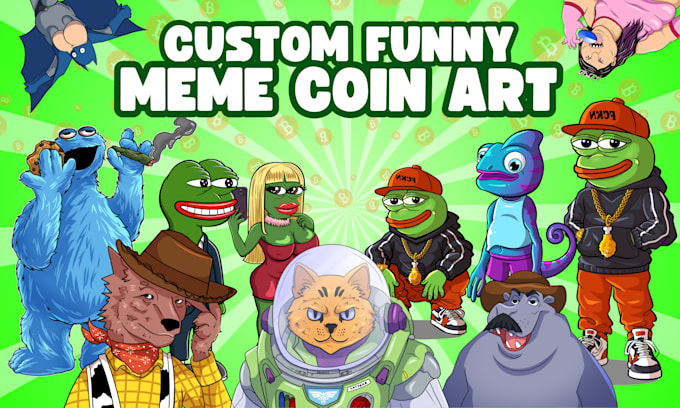 Gig Preview - Draw custom meme coin for your web and social media