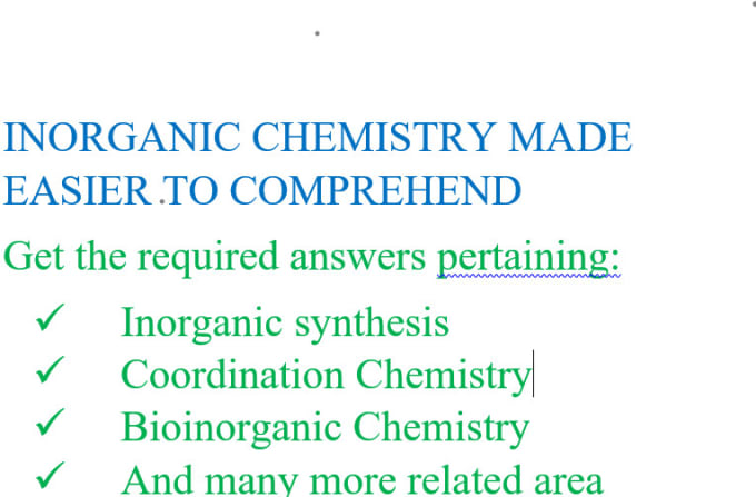 Gig Preview - Navigate advanced inorganic chemistry