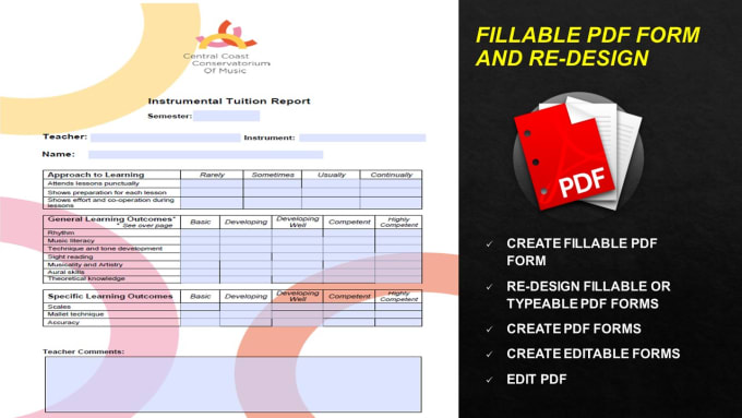 Gig Preview - Design fillable PDF forms with an attractive layout