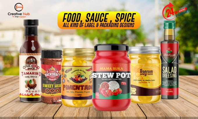 Gig Preview - Design jar labels, spice labels, sauce labels, pickles, honey, salsa, and pepper