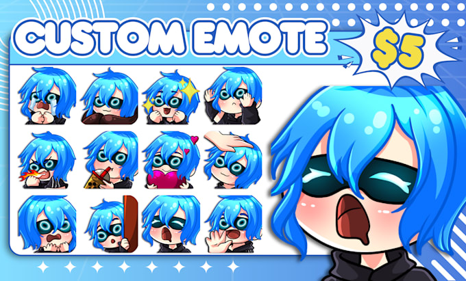 Gig Preview - Create cute twitch emotes, animated emotes and badges for stream, discord, kick