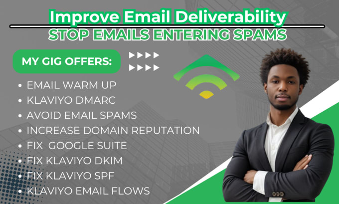 Gig Preview - Fix klaviyo dmarc, email deliverability, dkim, spf, klaviyo email flows