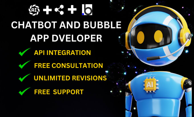 Gig Preview - Bubble io developer open ai website chatbot and app developer ecommerce CRM