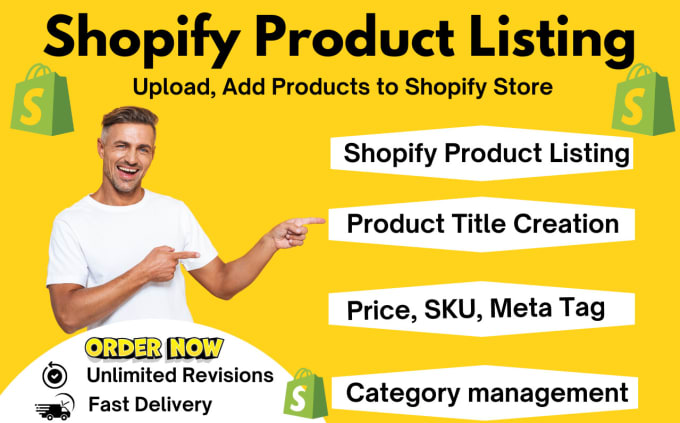 Gig Preview - Upload, add product listing to your shopify store